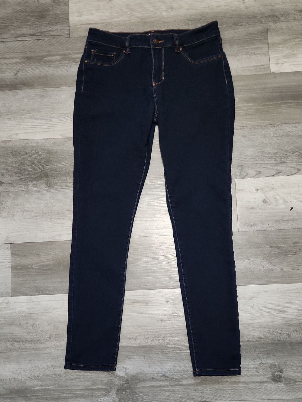 d.jeans Dark Blue Low Rise Tapered Leg Stretch Denim Jeans Womens Size 8